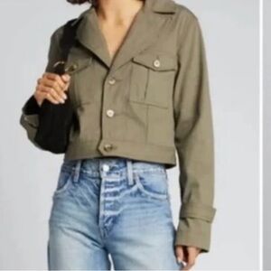 TRAVE Monroe Military Cropped Green Fields Utility Jacket Revolve